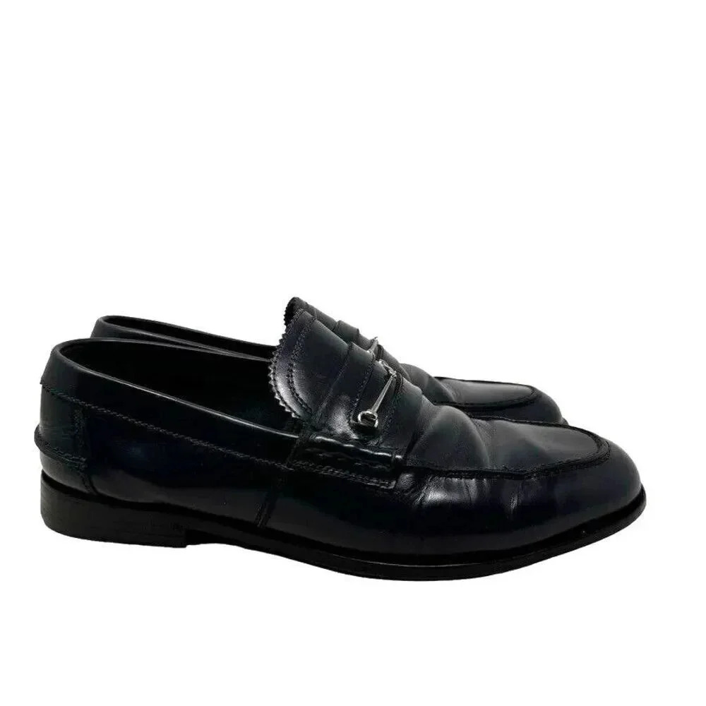 Gucci Mens black smooth leather horsebit loafers shoes size 8.5 - Picture 14 of 14